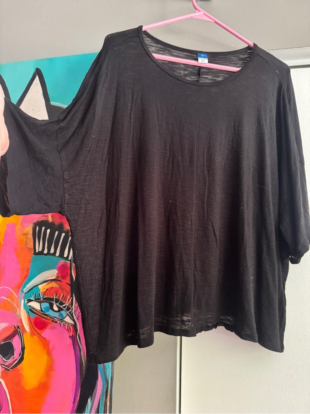 Old navy oversized black stretchy crop top medium very oversized - Picture 5 of 9